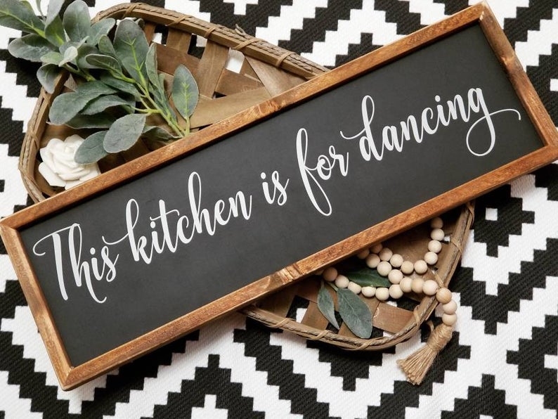 This kitchen is for dancing sign, kitchen sign, wood kitchen sign, kitchen signs, farmhouse kitchen sign, farmhouse sign, kitchen decor