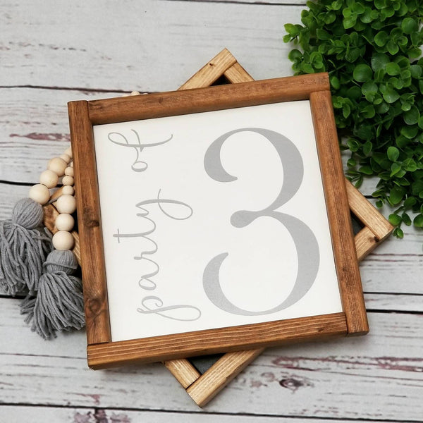 Party Of family sign, Family number sign, number sign, Family Size Sign, Farmhouse Number Sign, Gallery Wall Sign, Party of sign, 2 sizes