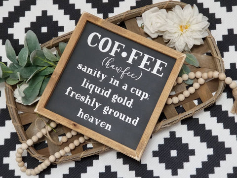 Coffee definition sign