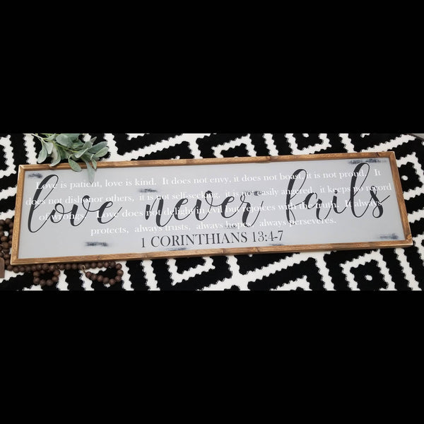 Corinthians sign | love is patient, love is kind,  above the bed sign
