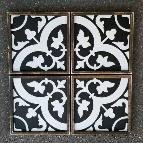Spanish tile sign set of four, Moroccan tile sign, farmhouse tile sign, tile inspired sign, tile sign, Spanish tile, cement tile sign