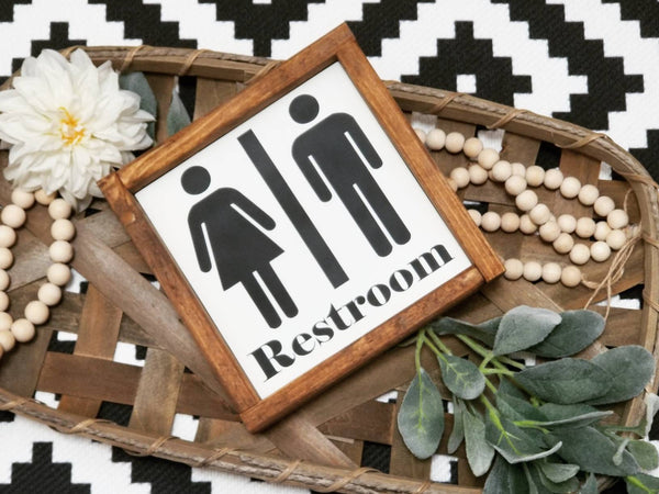 Restroom sign, men's, women's or traditional
