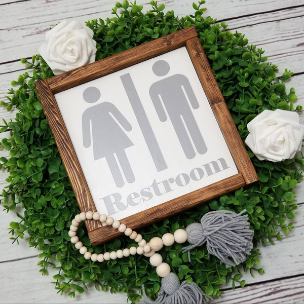 Restroom sign, men's, women's or traditional
