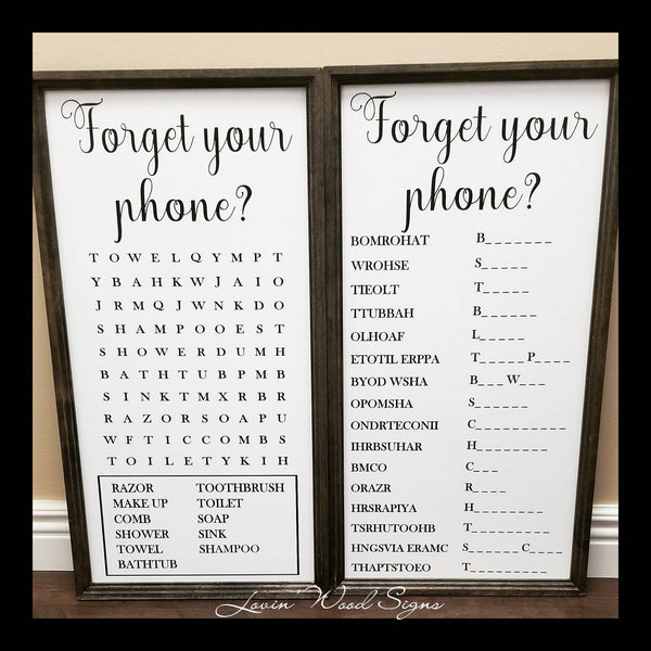 Forget your phone scramble sign vertical