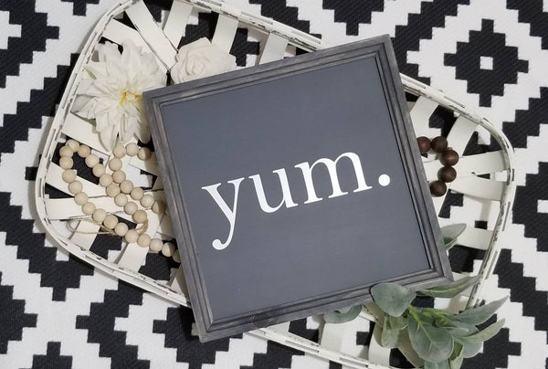 Yum sign, yum sign for kitchen, wood yum sign, yum, funny kitchen sign, farmhouse kitchen sign, signs for kitchen