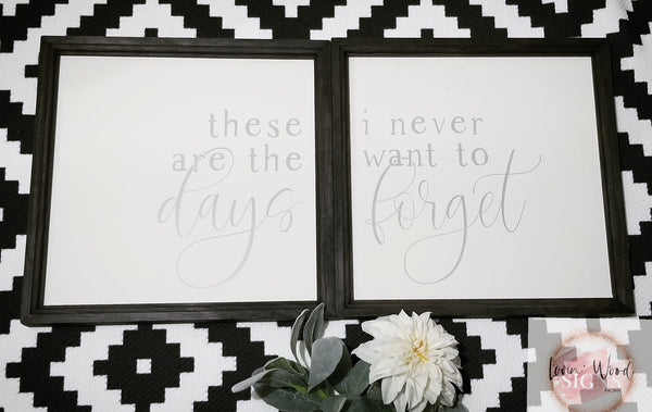 These are the days I never want to forget, set of 2, these are the days sign, farmhouse sign set, over the bed sign, master bedroom decor