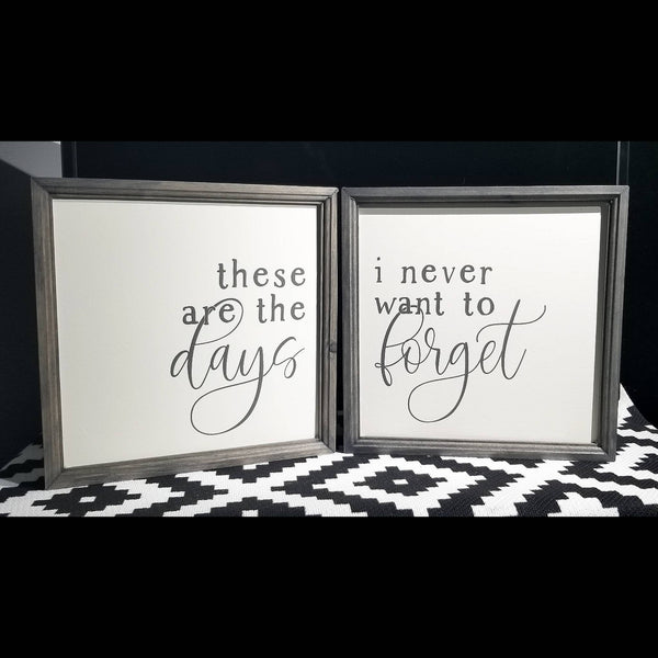 These are the days I never want to forget, set of 2, these are the days sign, farmhouse sign set, over the bed sign, master bedroom decor