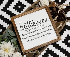 funny bathroom sign, bathroom sanctuary