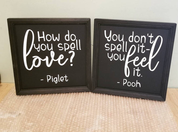 How do you spell love, Winnie the pooh sign